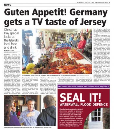 Die Jersey Evening Post berichtet über den TV-Dreh vom NDR